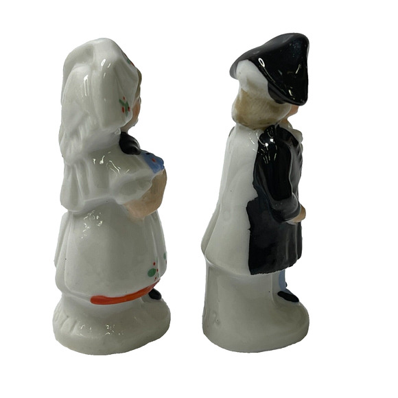 Lot of 2 Folk Style Couple 2.25" Tall Hand Painted Porcelain Figurine Germany - Picture 4 of 11
